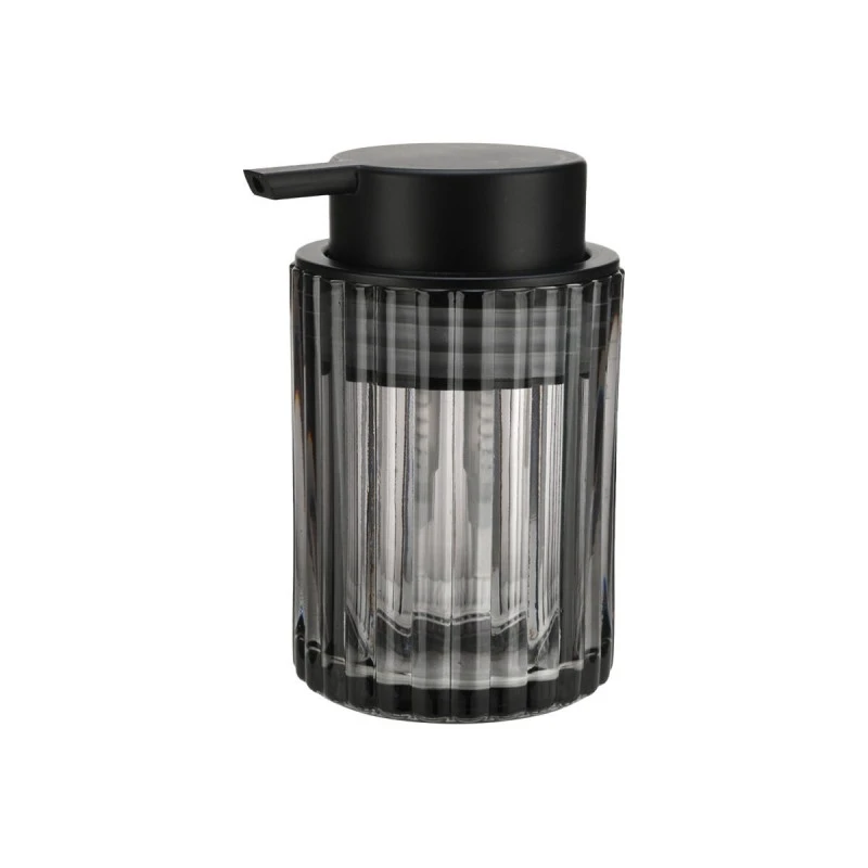 SOAP DISPENSER ALIVIO GLASS EMBOSSED 300ml 7.8x12.5cm BLACK