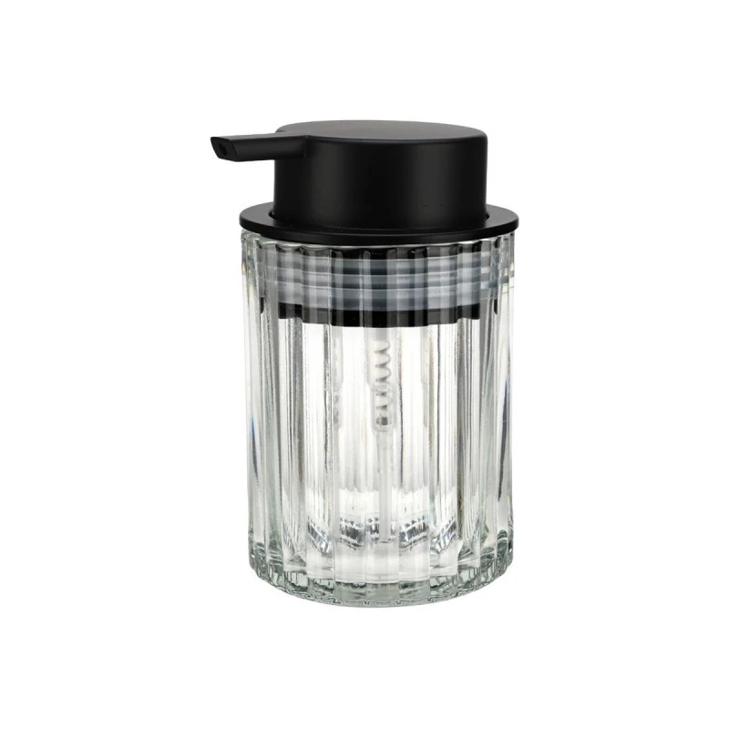 SOAP DISPENSER ALIVIO GLASS EMBOSSED 300ml 7.8x12.5cm TRANSPARENT