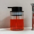 SOAP DISPENSER ALIVIO GLASS EMBOSSED 300ml 7.8x12.5cm TRANSPARENT