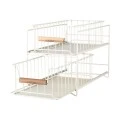 STORAGE BASKET ALLURE METALLIC 2-TIER IVORY