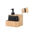 DISHWASHER CONTAINER BAMBOO ESSENTIALS WITH SPONGES AND BRUSH