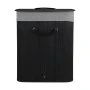 LAUNDRY BASKET BAMBOO ESSENTIALS 60LT FOLDABLE REGTANGULAR BLACK NEW WEAVE