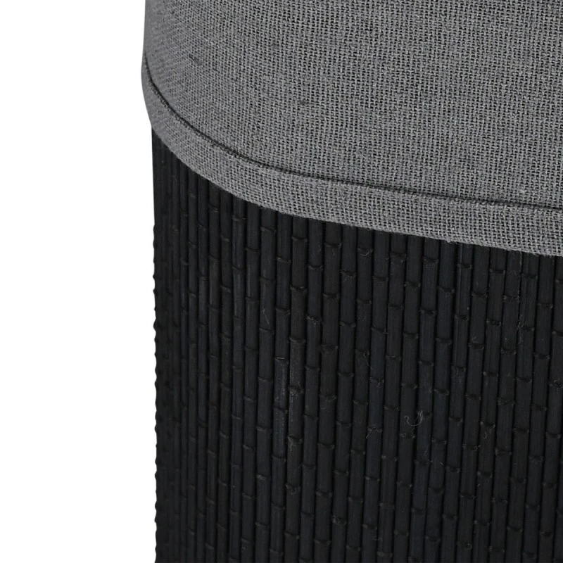 LAUNDRY BASKET BAMBOO ESSENTIALS 60LT FOLDABLE REGTANGULAR BLACK NEW WEAVE