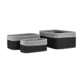 STORAGE &amp; ORGANIZER BOX BAMBOO ESSENTIALS WITH CLOTHING 3PCS BLACK
