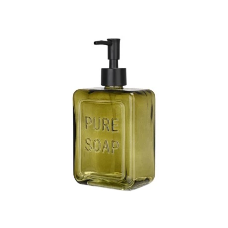 SOAP DISPENSER PURE SOAP GLASS 520ML GREEN