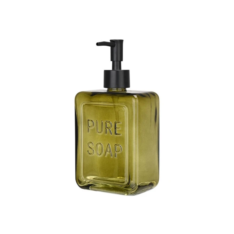 SOAP DISPENSER PURE SOAP GLASS 520ML GREEN