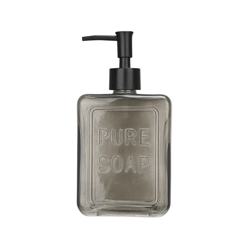SOAP DISPENSER PURE SOAP GLASS 520ML GREY