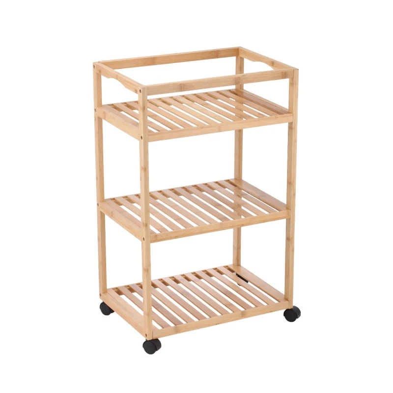 STORAGE TROLLEY BAMBOO ESSENTIALS WITH 3 SHELVES
