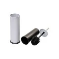 TOILET BRUSH CLASSIC METALLIC WITH PLASTIC CONTAINER 23cm MATTE WHITE