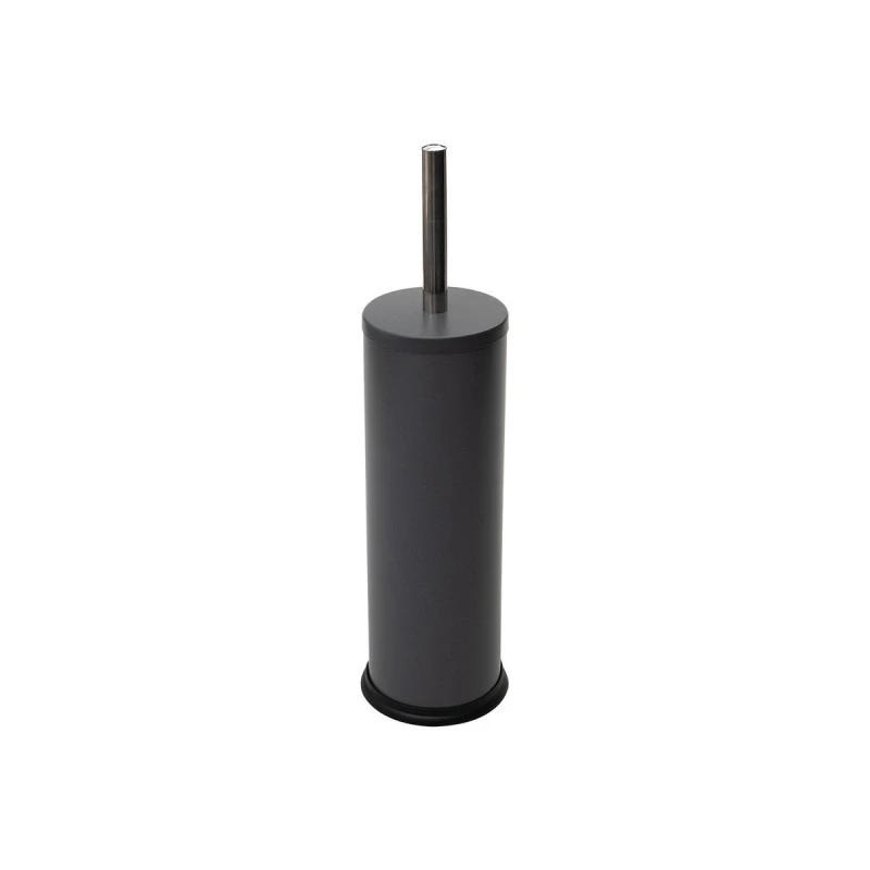 TOILET BRUSH CLASSIC METALLIC WITH PLASTIC CONTAINER 23cm MATTE GREY