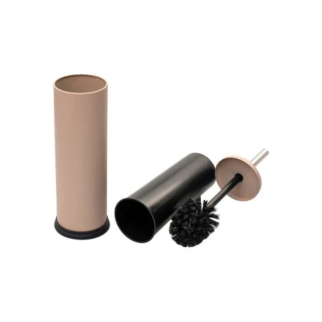 TOILET BRUSH CLASSIC METALLIC WITH PLASTIC CONTAINER 23cm MATTE IVORY