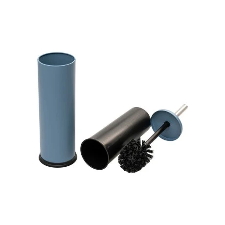 TOILET BRUSH CLASSIC METALLIC WITH PLASTIC CONTAINER 23cm MATTE BLUE