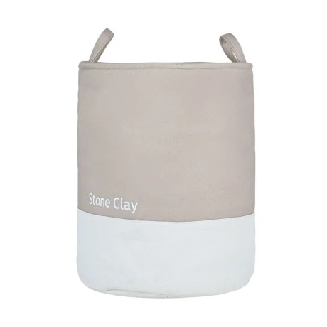 LAUNDRY BASKET TONE LAB WITH HANDLES 35x35x50cm STONE CLAY