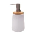SOAP DISPENSER BAMBOO PORCELAIN 360ml WHITE