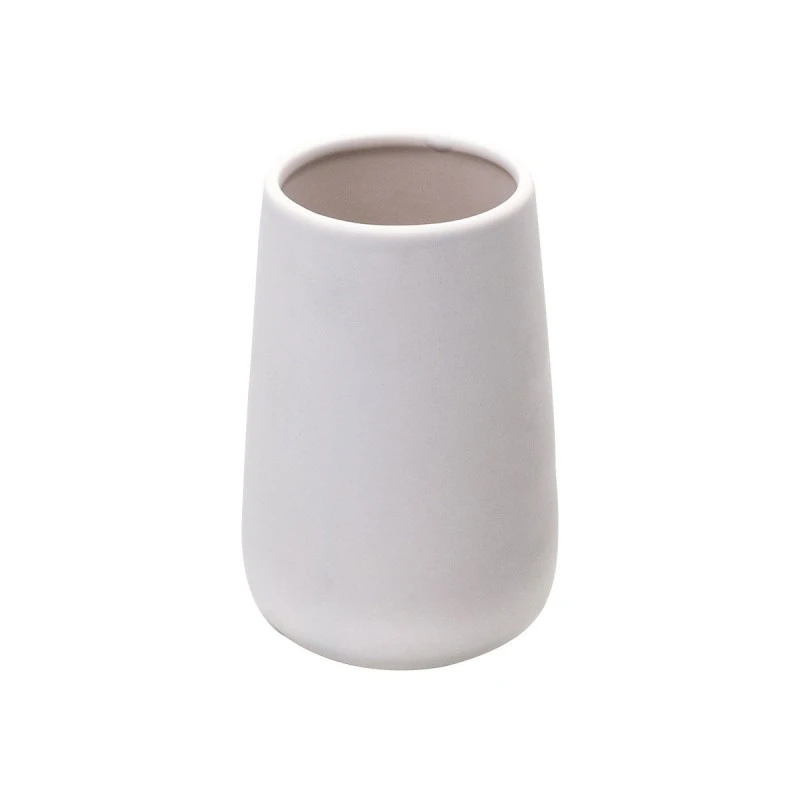TOOTHBRUSH HOLDER BAMBOO PORCELAIN WHITE