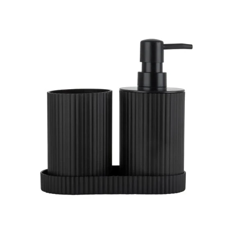 BATH ACCESSORIES STRIPE SET OF 3 PCS BLACK