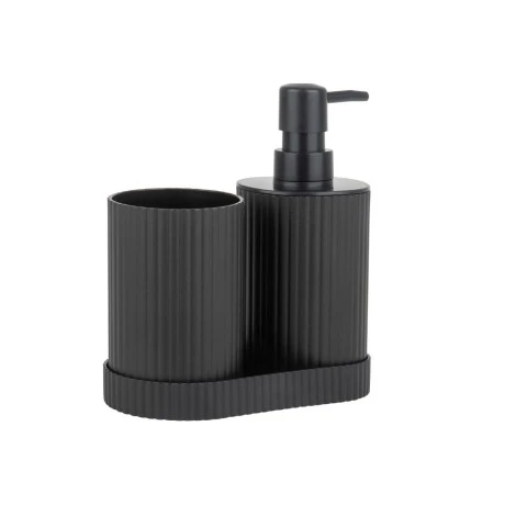 BATH ACCESSORIES STRIPE SET OF 3 PCS BLACK