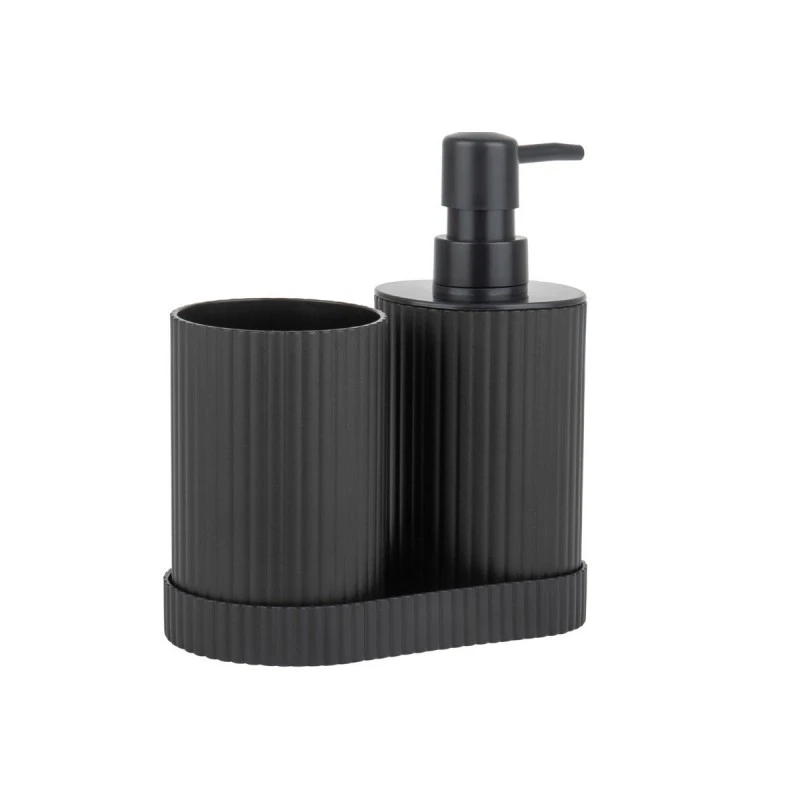 BATH ACCESSORIES STRIPE SET OF 3 PCS BLACK