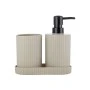 BATH ACCESSORIES STRIPE SET OF 3 PCS BEIGE