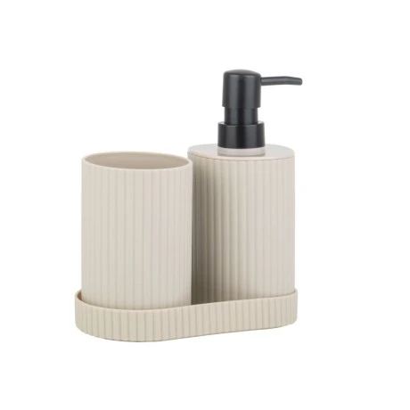 BATH ACCESSORIES STRIPE SET OF 3 PCS BEIGE
