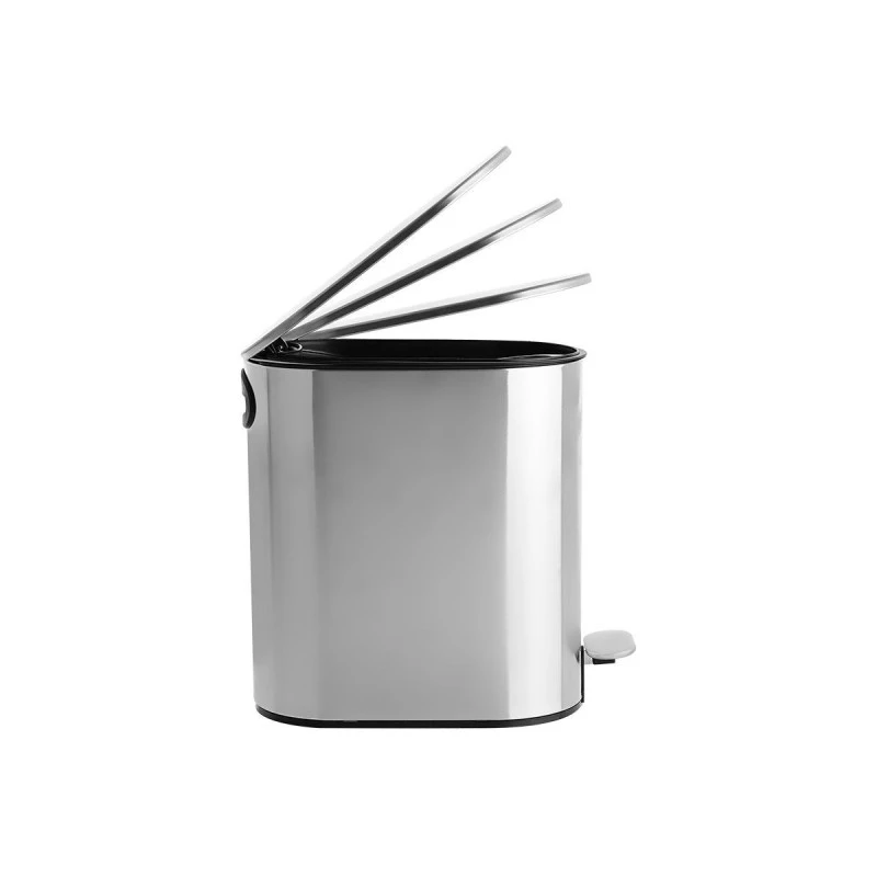 BATHROOM BIN SLIM SOFT CLOSE STAINLESS STEEL 5lt MATTE INOX