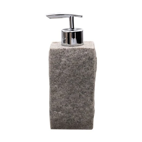 SOAP DISPENSER ROCK POLYRESIN 240ml GREY