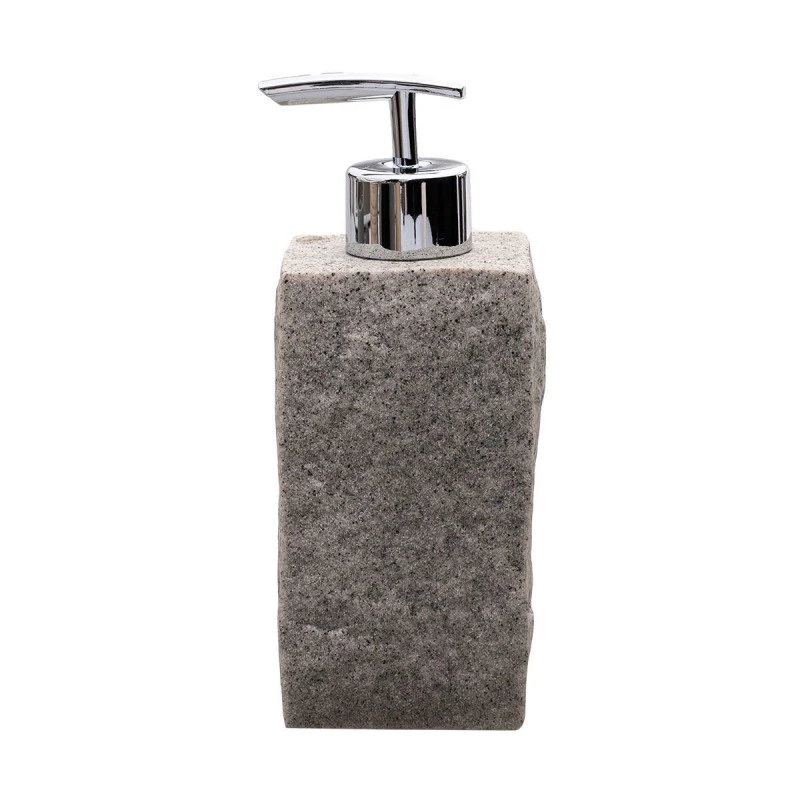 SOAP DISPENSER ROCK POLYRESIN 240ml GREY