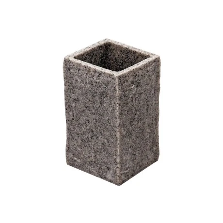 TOOTHBRUSH HOLDER ROCK POLYRESIN GREY