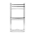 BATHROOM CORNER SHELVES ELEGANT STAINLESS STEEL 3-TIER 54x28x18cm CHROME