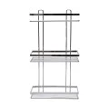 BATHROOM SHELVES ELEGANT STAINLESS STEEL 3-TIER 46x25x12.5cm CHROME