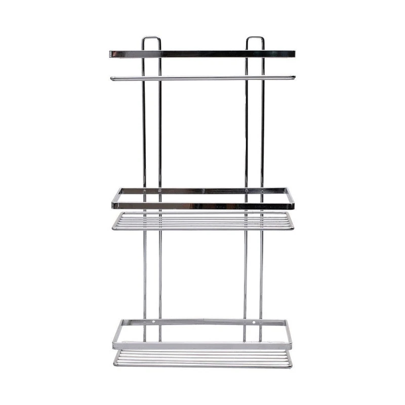 BATHROOM SHELVES ELEGANT STAINLESS STEEL 3-TIER 46x25x12.5cm CHROME