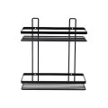 BATHROOM SHELVES ELEGANT STAINLESS STEEL 2-TIER 27x25x12.5cm BLACK