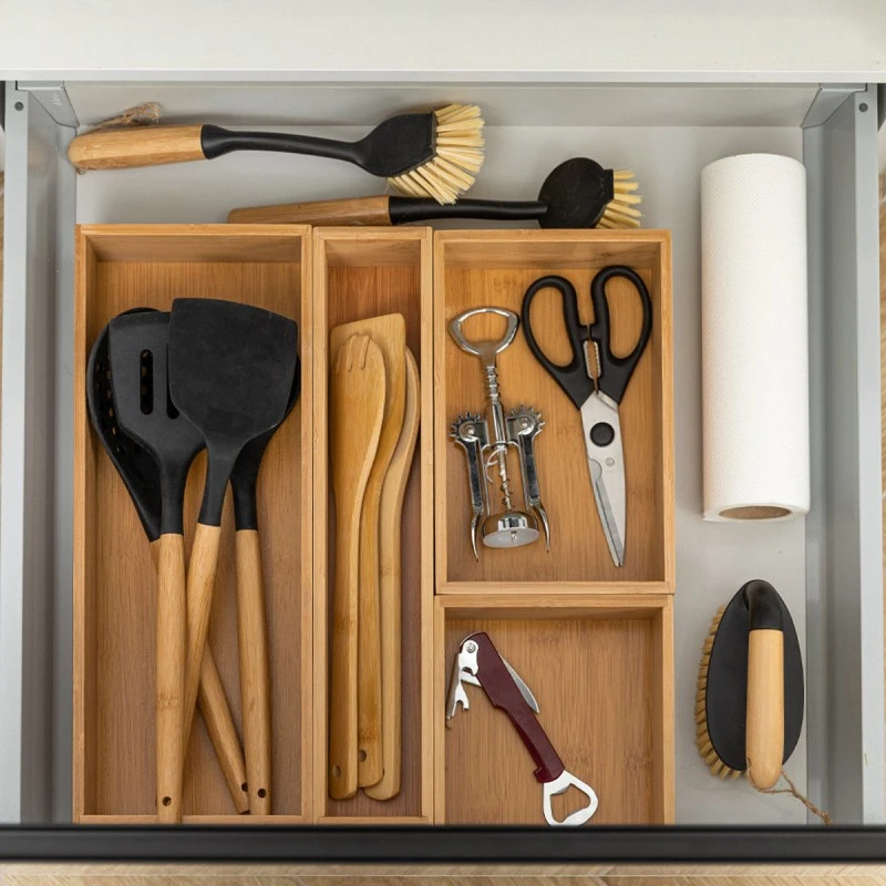 DRAWER ORGANIΖER BOX BAMBOO ESSENTIALS 15X23X7cm