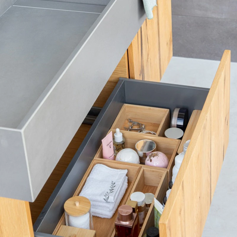 DRAWER ORGANIΖER BOX BAMBOO ESSENTIALS 15x38x7cm