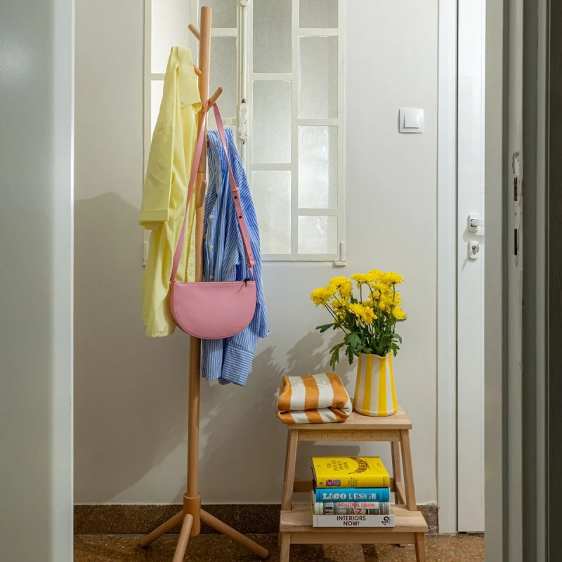 COAT RACK 8 HOOKS WOODEN