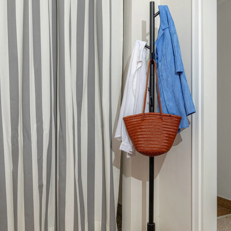 COAT RACK 8 HOOKS WOODEN BLACK