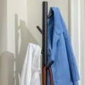 COAT RACK 8 HOOKS WOODEN BLACK