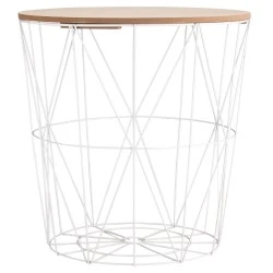 SIDE TABLE WITH STORAGE SPACE WHITE SIDE TABLE WITH STORAGE SPACE WHITE