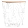 SIDE TABLE WITH STORAGE SPACE WHITE