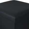 STOOL CUBE LEATHER WITH STORAGE SPACE BLACK