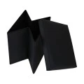 STOOL CUBE LEATHER WITH STORAGE SPACE BLACK