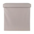 STOOL CUBE LEATHER WITH STORAGE SPACE TAUPE