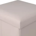 STOOL CUBE LEATHER WITH STORAGE SPACE TAUPE
