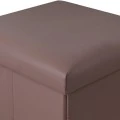 STOOL CUBE LEATHER WITH STORAGE SPACE BROWN