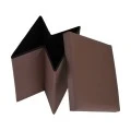 STOOL CUBE LEATHER WITH STORAGE SPACE BROWN