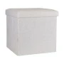 STOOL CUBE TEDDY WITH STORAGE SPACE WHITE