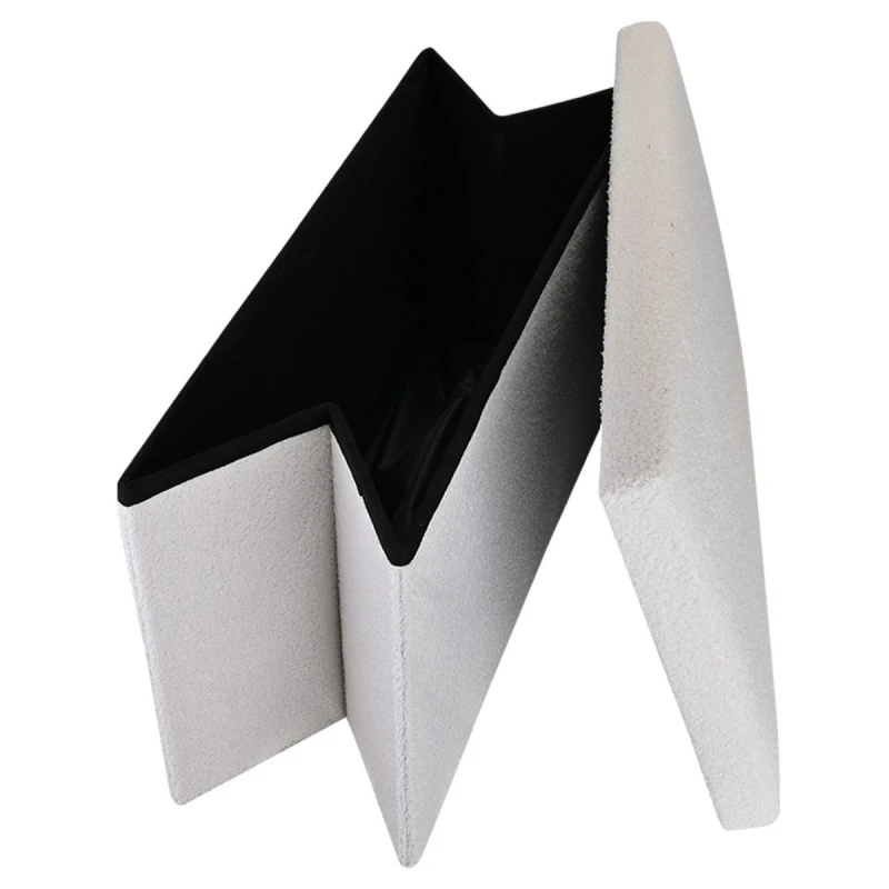 STOOL CUBE TEDY WITH STORAGE SPACE WHITE