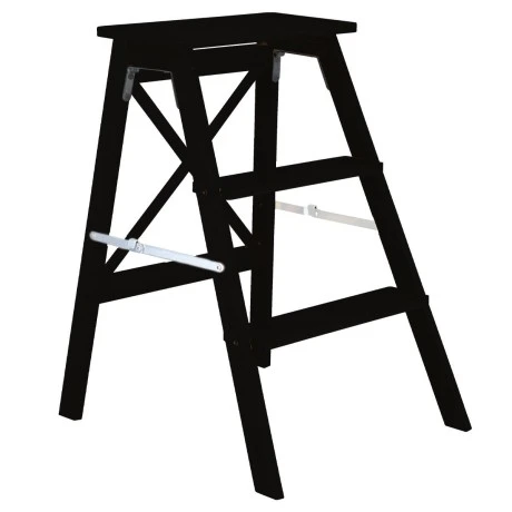 STEP LADDER BAMBOO ESSENTIALS WITH 3 SEPS BLACK