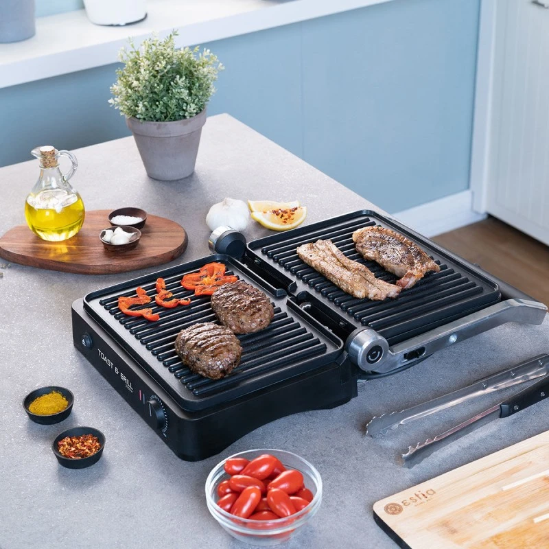 GRILL TOASTER TOAST &amp; GRILL 4-SLICE 200w WITH DETACHABLE PLATES &amp; THERMOSTAT