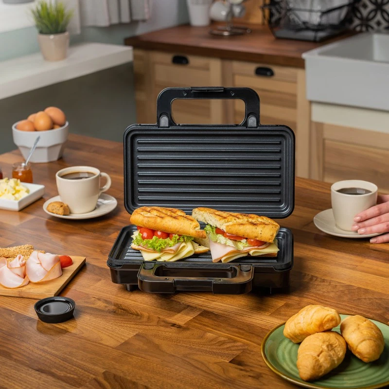 GRILL TOASTER KING TOAST 2-SLICE WITH DEEP DETACHABLE NON-STICK PLATES 900w